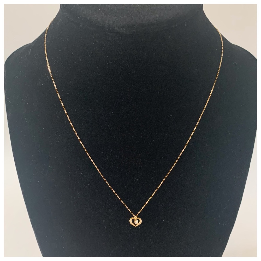 18K Rose Gold Heart Dancing Diamond Necklace